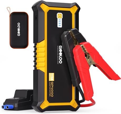 GOOLOO GP4000 Jump Starter 4000A Peak, 12V Li-ion, USB-C Power Pack