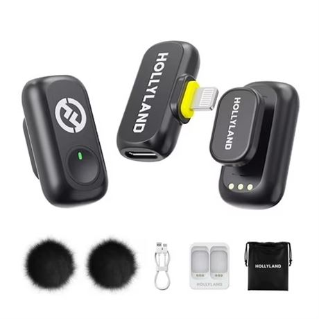 Hollyland Lark A1 Duo Wireless Lavalier Microphone for iPhone Lightning