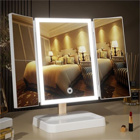 Miroir maquillage BERTHALESS lumineux rechargeable grossissant