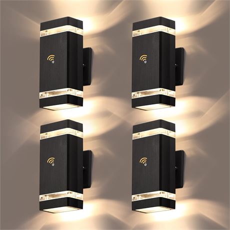 LMP 4-Pack Dusk-to-Dawn Outdoor Wall Sconces with 5W LED Bulbs, Aluminum Lights