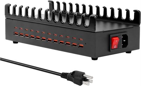 ALI SEA 300W 24-Port USB-C Fast Charging Station for Multiple Devices