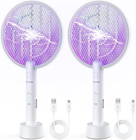 Raquette Anti-Moustique PALONE 3000V Filet Triple Sécurité x2