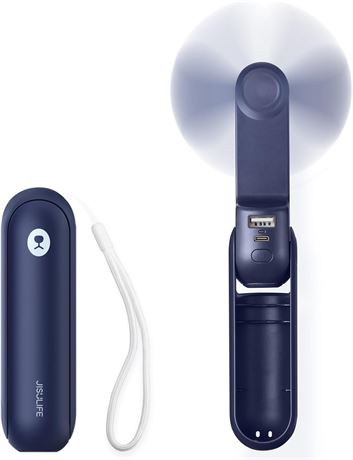 Ventilateur JISULIFE mini 3-en-1 portable USB batterie - Bleu