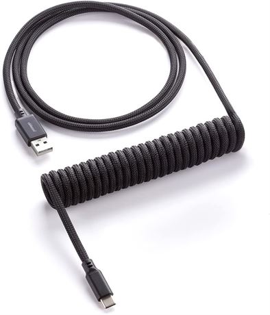 CableMod Classic Coiled Keyboard Cable (Midnight Black, USB A-C, 150cm)