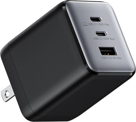 Chargeur USB-C 100W Wegear GaN 3 Ports Rapide Pliable Compact Universel