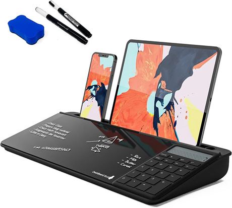 DeskBoard Buddy Desktop Whiteboard Plus Markers (Black with Calculator)
