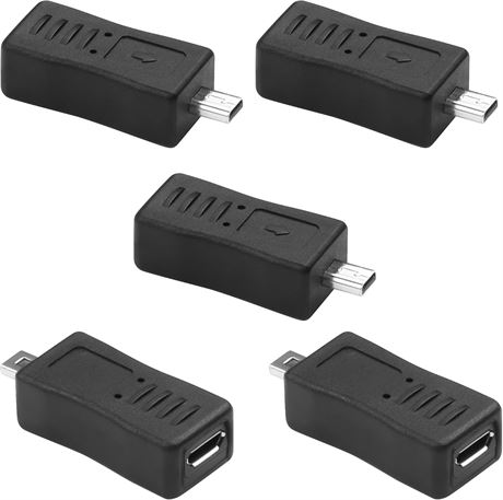 Micro to Mini USB Adapter: Micro USB Female to 8-Pin Mini USB Male (5 pcs)