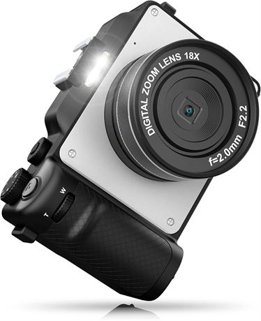 T.2 4K Vlog Camera with Dual Front/Rear, 18x Zoom, 3" IPS Screen