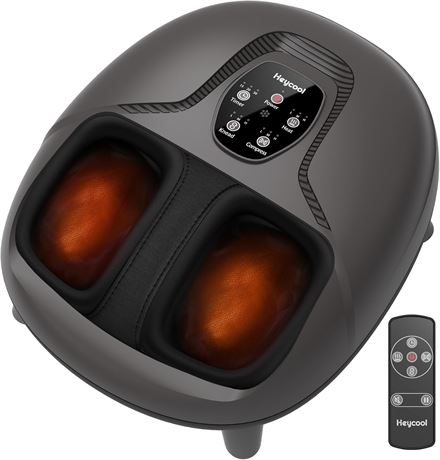 Shiatsu Foot Massager With Heat, Knead & Rolling Massage Machine, Remote