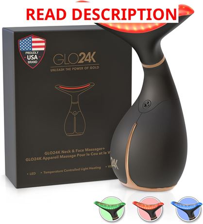 Appareil Beauté GLO24K Lumière Rouge Visage & Cou 3-en-1 Anti-Rides