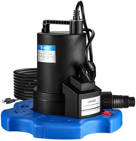 DEKOPRO pompe couverture piscine auto 1/4 HP 3000 GPH