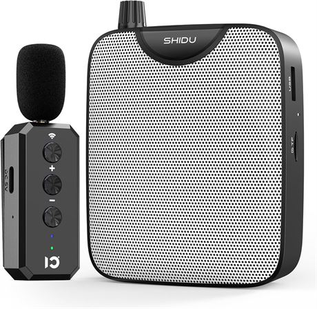 SHIDU 35W Power Voice Amplifier with Bluetooth Lavalier Mic, Portable M500