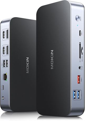 15-in-1 USB-C Docking Station Dual Monitor 120W Power Delivery