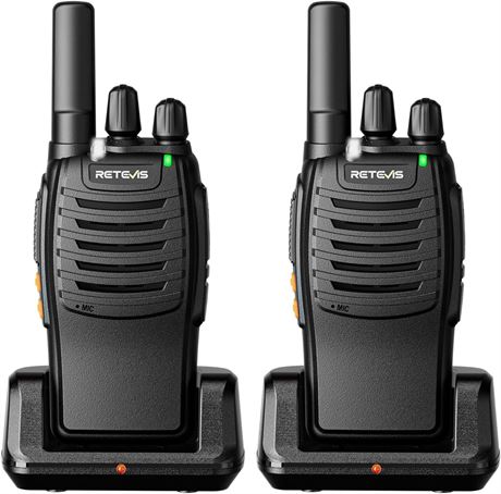 Retevis H777 2-Pack Long Range Walkie Talkies with LED Flashlight, Rechargeable