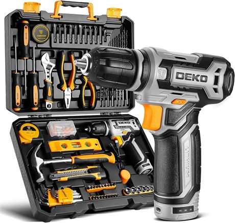 DEKOPRO Cordless Drill Tool Set 12V Electric Driver Kit with Case