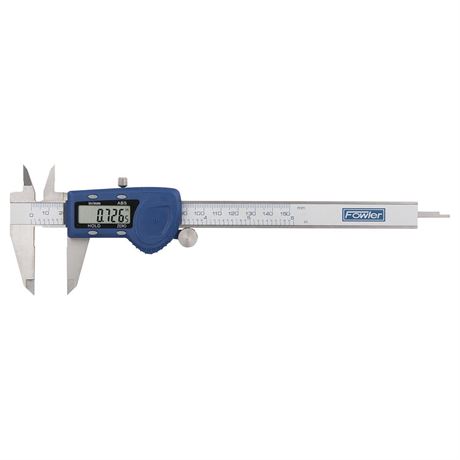Fowler 54-101-150-2 Xtra-Value Caliper, Stainless Steel, 0-6"/0-150 mm, LCD