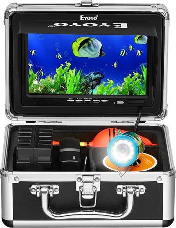 Eyoyo Underwater Fishing Camera - 7" Monitor, 1000TVL, 12 Lights, 30m Cable