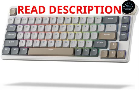 RK ROYAL KLUDGE N80 Low Profile Mechanical Keyboard with Smart Display, Knob