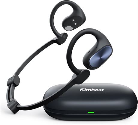KIMHOST 020 Open Ear Headphones, Bluetooth 5.3 Air Conduction, 55h Playtime