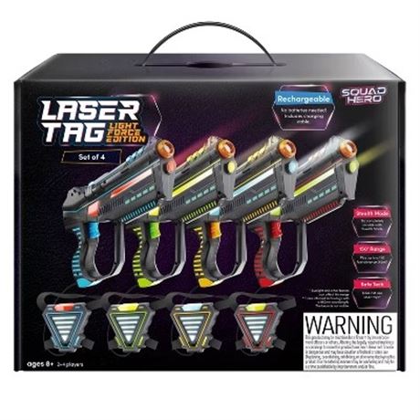 Squad Hero Rechargeable Laser Tag Set   Light Force Edition (Set of 4)