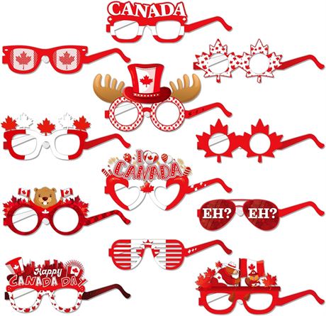 Lunettes Papier Canada 24pcs Accessoires Fête Drapeau