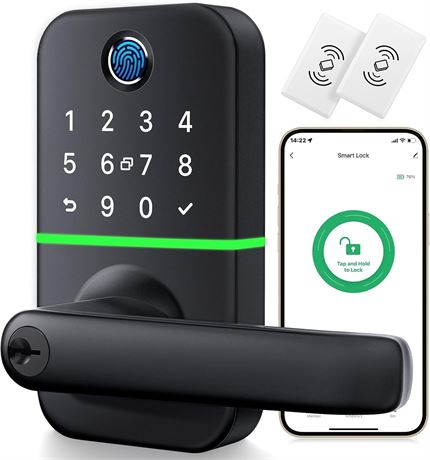 Serrure de porte intelligente Kucacci avec clavier, empreinte digitale et code