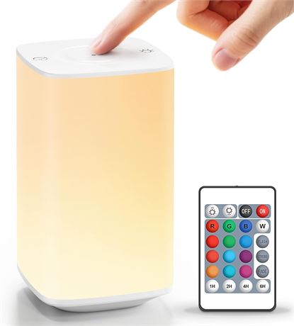 Auxmir Rechargeable LED Night Light 4000mAh, Dimmable, Remote & Timer