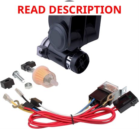 Klaxon AOLIHAN 12V Snail Horn Moto Auto Étanche Noir
