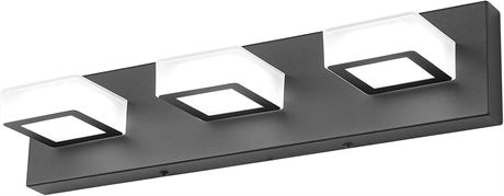 Ralbay LED Bathroom Vanity Light, 3-Light, Matte Black