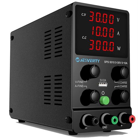 Jesverty 30V 10A DC Bench Power Supply with USB