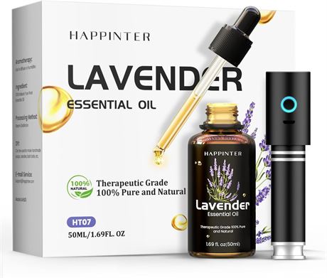 HAPPINTER Lavender Essential Oil with Diffuser