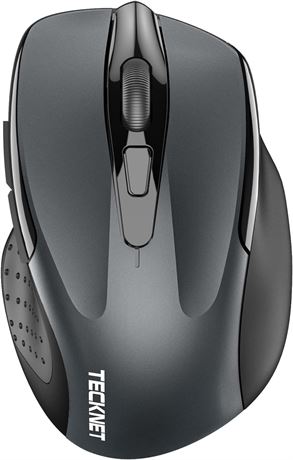 TECKNET Wireless Mouse 2.4G & BT5.0/3.0, Silent 4800 DPI, USB-A & BT, 6-Button