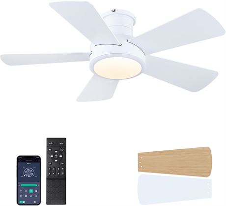 Dannilong 42" Modern Ceiling Fan with Light Remote App Control