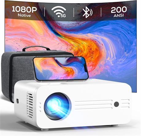 iZEEKER 1080P Mini WiFi Projector with Bluetooth, 9000 Lumens