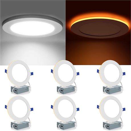 Meconard 6-Pack 6-Inch LED Recessed LEDs with 2700-5000K, 1050LM, Dimmable