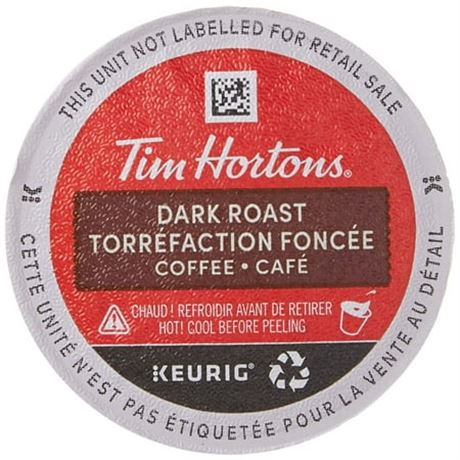 Café Tim Hortons Torréfaction foncée, 80 dosettes