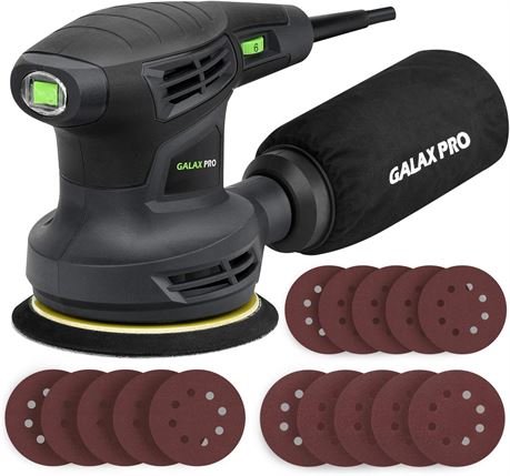GALAX PRO 280W 13000OPM Orbital Sander, 6 Speeds, 15pc Discs, 5 in