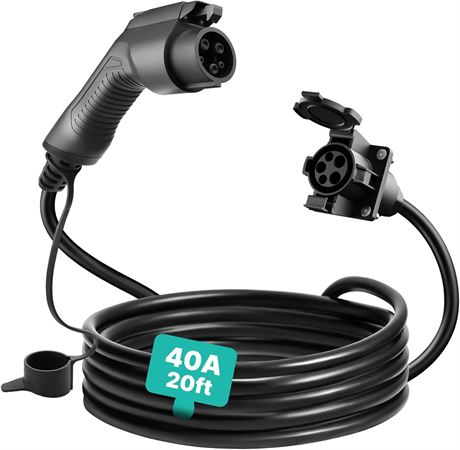 Morec EV Charger Extension Cable, 40A 20ft for EV 220-240V SAE J1772