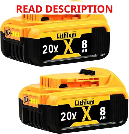 Totoplus Replacement for Dewalt 20V Max Battery 8.0Ah Lithium 2-Pack