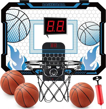 VROGTIK Indoor Basketball Hoop for Kids with Balls, Scoreboard