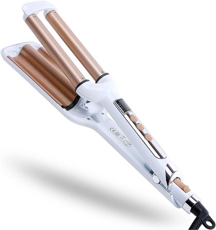 3 Barrel Hair Crimper Iron, 0.6 Inch Ceramic Curling Wand, Fast Heat