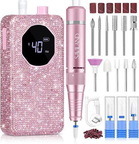 SAVILAND Perceuse   ongles pro 40 000 tr/min - kit portable rechargeable