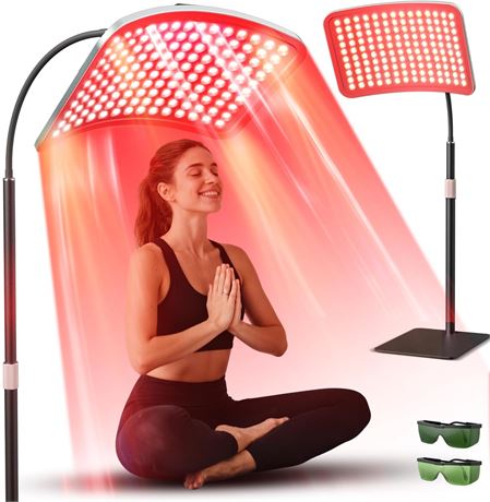 Red Light Therapy for Body and Face, Infrared Lamp with Stand, 660nm & 850nm