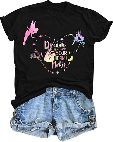 Magic Kingdom Women’s Sequin Castle T-Shirt, Colorful Holiday Vacation Tee