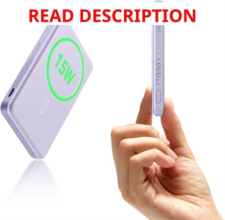 ESR MagSafe Power Bank 5,000mAh Ultra-Compact, 15W/20W USB-C MagSlim w/Cable