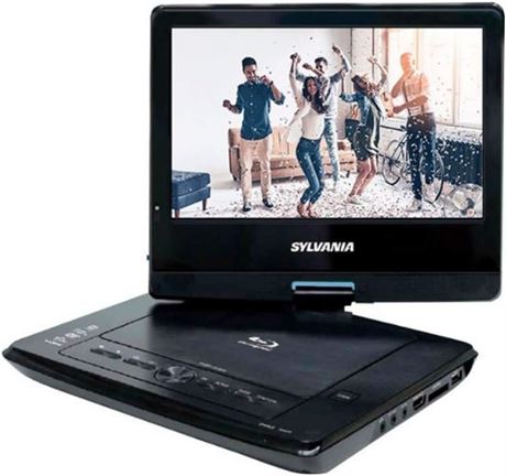 Sylvania SDVD1079 Portable Blu-ray Player, 10” Swivel Screen, Black
