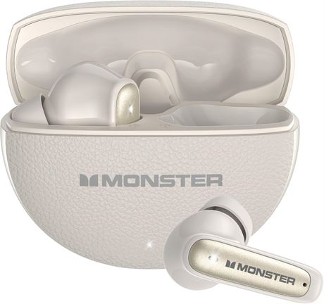 Monster N-Lite 310  couteurs Bluetooth 6.0 sans fil, micro ANC, 32 h, blanc