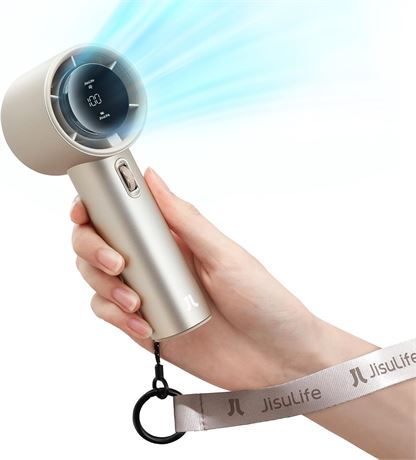 Ventilateur main JISULIFE, réglable 1-100, métal, 5000mAh, voyage