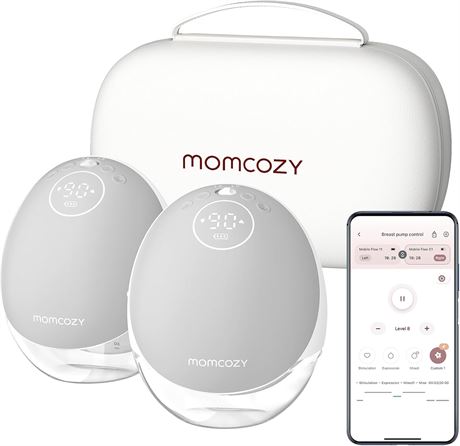 Momcozy M9 Hands-Free Wearable Breast Pump 24mm Gray 2-Pack