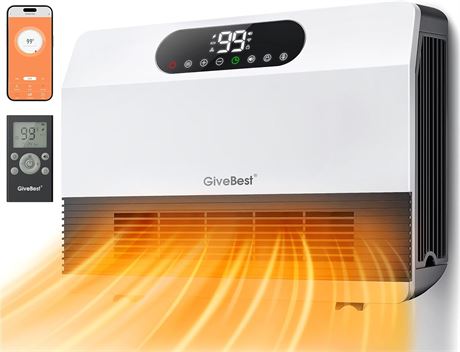 GiveBest Smart Wall Heater 1500W with Thermostat Indoor Mount